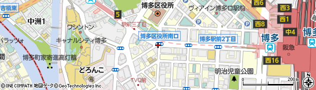 博多区役所南口周辺の地図