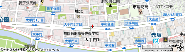 ローソン福岡西鉄大手門ビル店周辺の地図