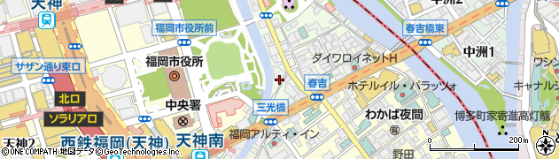 福岡県福岡市中央区西中洲12-6周辺の地図