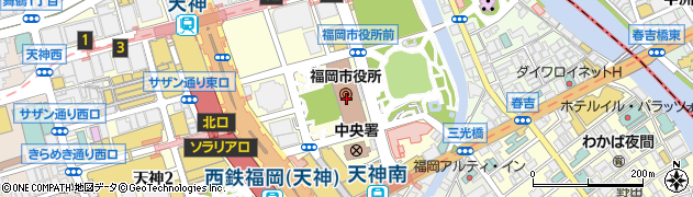 福岡市役所　道路下水道局下水道施設部長周辺の地図