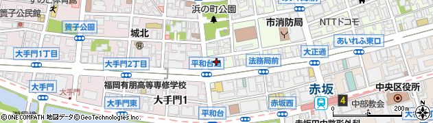 福岡県公共嘱託登記土地家屋調査士協会中央事務所周辺の地図
