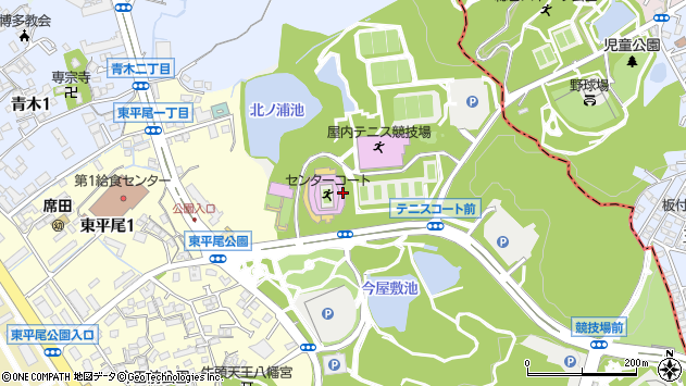 〒812-0852 福岡県福岡市博多区東平尾公園の地図