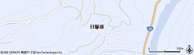 愛媛県上浮穴郡久万高原町日野浦周辺の地図
