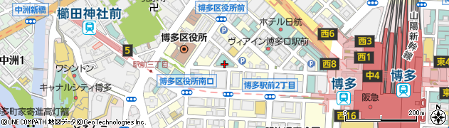 ザロイヤルパークホテル福岡周辺の地図
