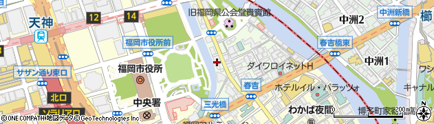 福岡県福岡市中央区西中洲12-13周辺の地図