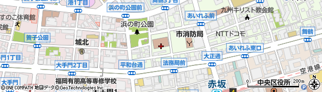 福岡法務局　登記関係証明書・謄抄本等に関するお問い合せ周辺の地図