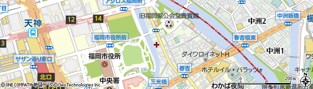 福岡県福岡市中央区西中洲12-18周辺の地図