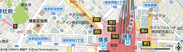 福岡朝日ビル貸会議室受付周辺の地図