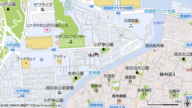 〒819-0001 福岡県福岡市西区小戸の地図