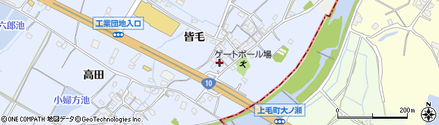 福岡県豊前市皆毛324周辺の地図