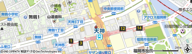 喰海 天神ビル店周辺の地図