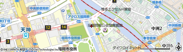 福岡県福岡市中央区西中洲12-33周辺の地図
