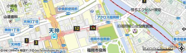 福岡市役所入口周辺の地図