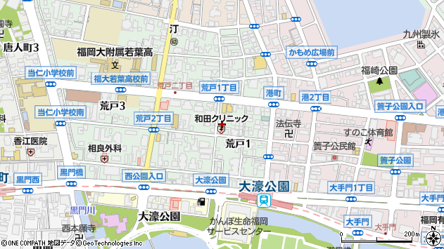 〒810-0062 福岡県福岡市中央区荒戸の地図