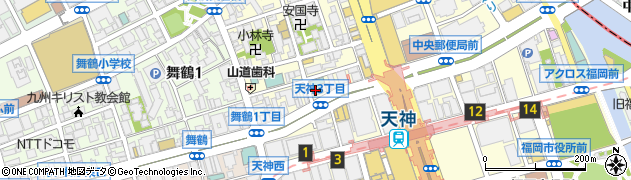 ホテルオリエンタルエクスプレス福岡天神周辺の地図