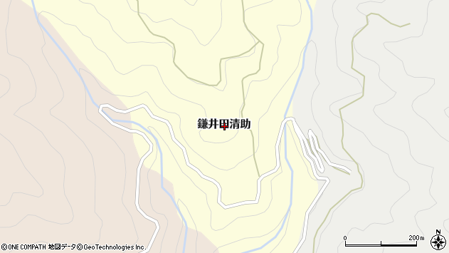 〒781-1324 高知県高岡郡越知町鎌井田清助の地図