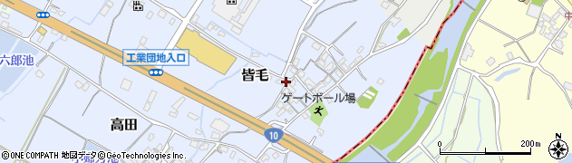 福岡県豊前市皆毛257周辺の地図