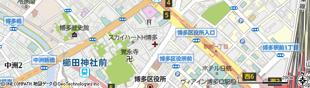 西日本新聞エリアセンター　博多区博多駅前周辺の地図