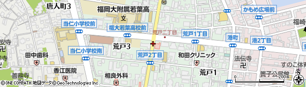 福岡県福岡市中央区荒戸周辺の地図