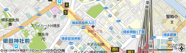 株式会社西日本シティ銀行　本店・福岡支店・定期預金担当周辺の地図