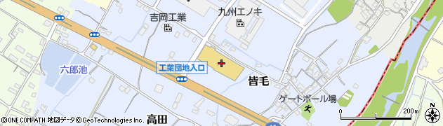 福岡県豊前市皆毛163周辺の地図