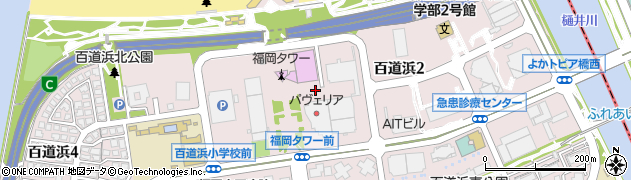 福岡タワー第１駐車場周辺の地図