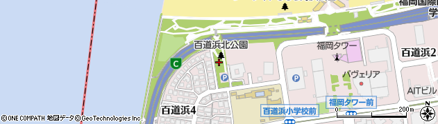 百道浜北公園周辺の地図