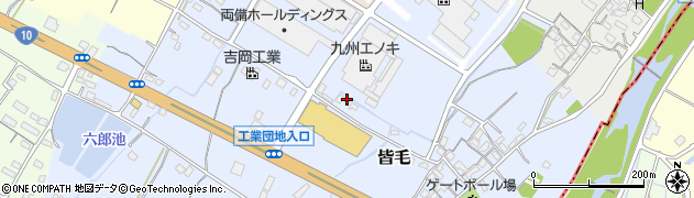 福岡県豊前市皆毛173周辺の地図