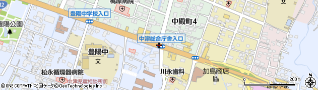 中津総合庁舎入口周辺の地図