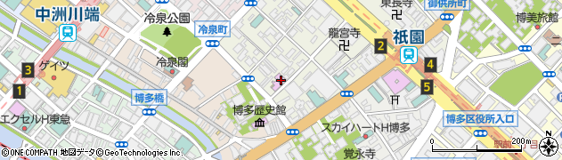 福岡市役所　経済観光文化局関係機関等博多町家ふるさと館周辺の地図
