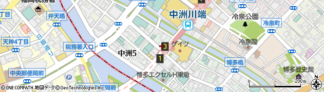 松屋 中洲店周辺の地図