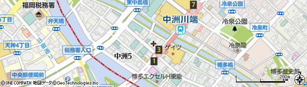メディアカフェ ポパイ 中洲店周辺の地図