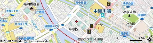 福岡県福岡市博多区中洲5丁目周辺の地図