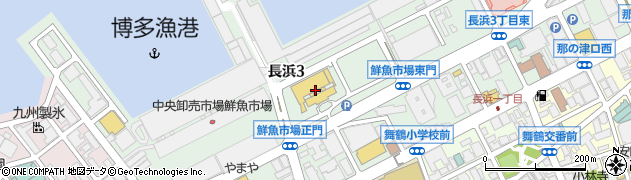 福岡市役所農林水産局　中央卸売市場長鮮魚市場周辺の地図