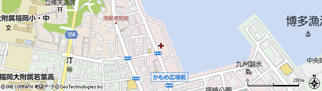 福岡県福岡市中央区港周辺の地図