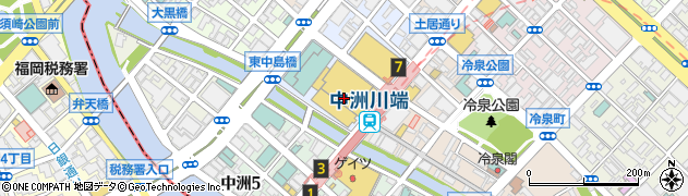 福岡市有料自転車駐車場　川端自転車駐車場周辺の地図