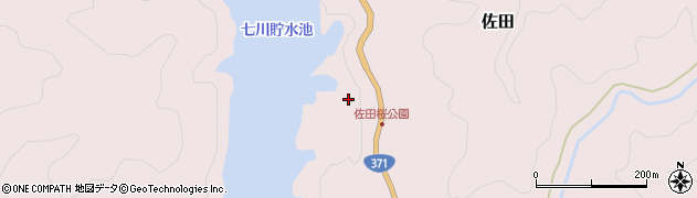 七川ダム湖畔周辺の地図