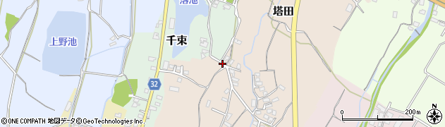 福岡県豊前市塔田周辺の地図