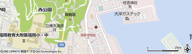 福岡県福岡市中央区港3丁目1-76周辺の地図