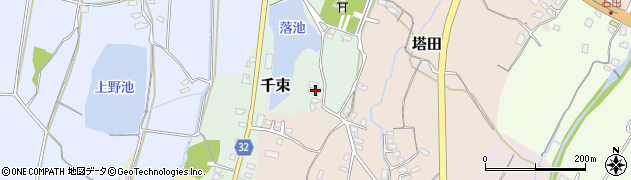 福岡県豊前市千束64周辺の地図