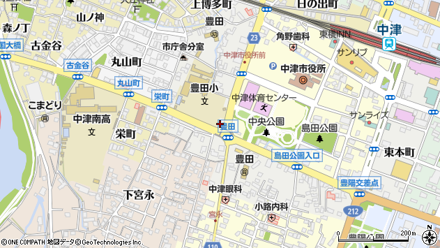 〒871-0033 大分県中津市島田の地図