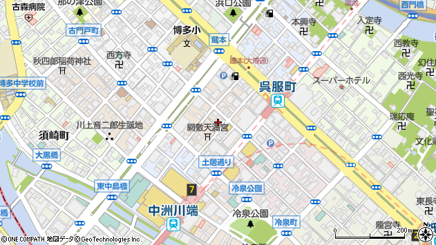 〒812-0024 福岡県福岡市博多区綱場町の地図