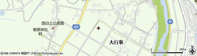 福岡県大任町（田川郡）大行事周辺の地図