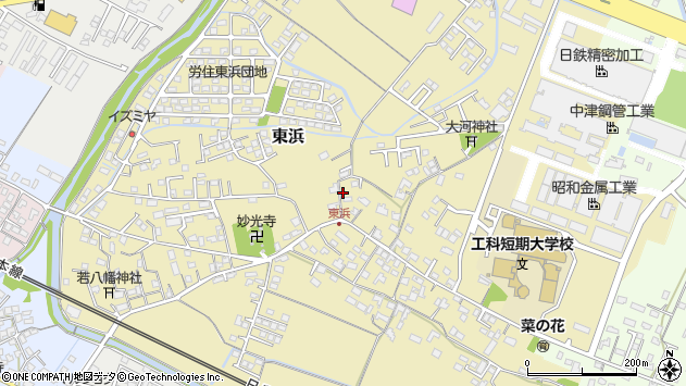 〒871-0006 大分県中津市東浜の地図