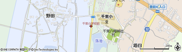 千束小学校前周辺の地図