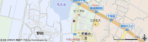 福岡県豊前市千束86周辺の地図