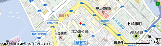 福岡県福岡市博多区神屋町周辺の地図