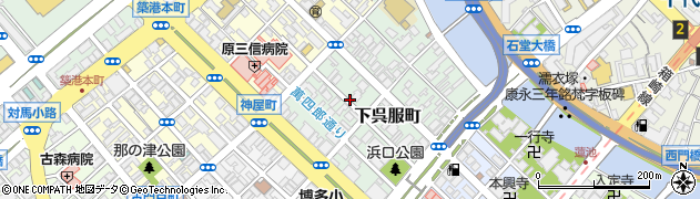 福岡県福岡市博多区下呉服町周辺の地図