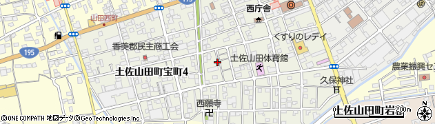高知県香美市土佐山田町宝町周辺の地図