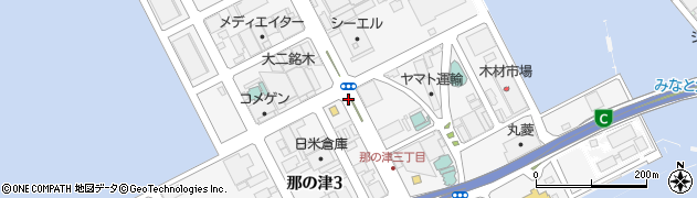 福岡県福岡市中央区那の津周辺の地図